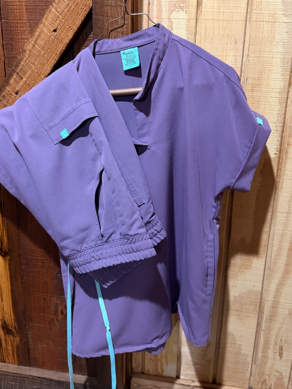 Signature Scrubs Women's Purple Scrub Top and Pants Set